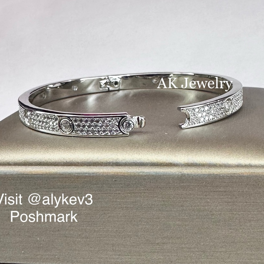 💎LUXURY SNAP Pave Diamond Style Design Bracelet, Bangle, Cuff, Click Snap - Picture 6 of 7